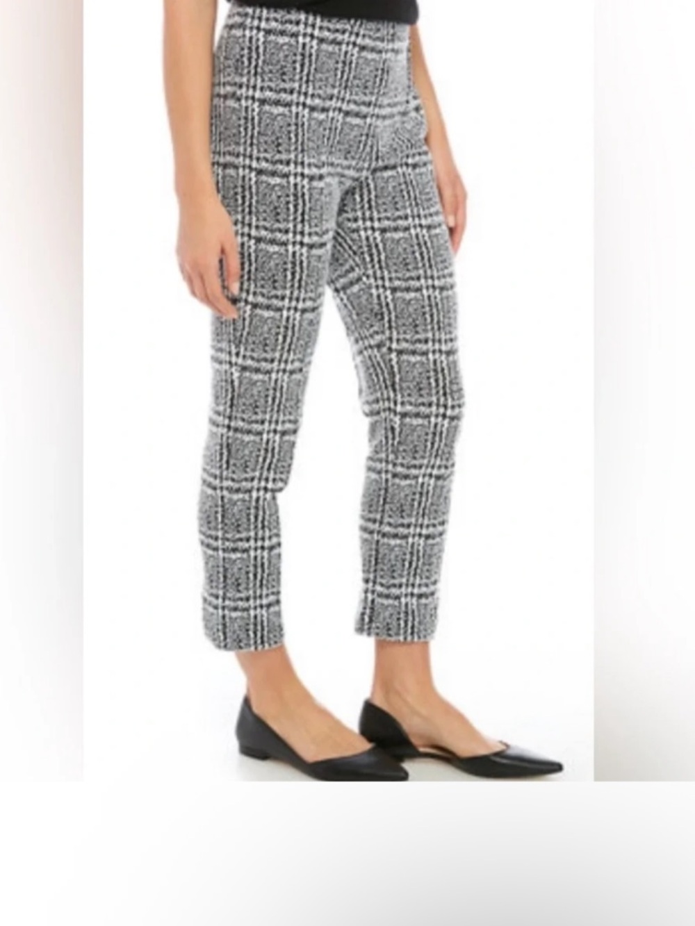 Michael Kors Slim Ponte Pants - Black & White Plaid